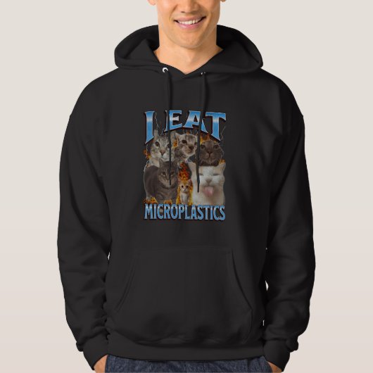 Ik eet microplastics Grappige kattenmeme bootleg G Hoodie (Voorkant)