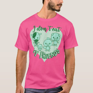 Ik eet mijn vrienden geen schattige dierenkuif veg t-shirt