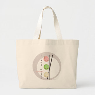 Ik eet mochi grote tote bag