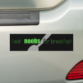 Ik eet N00bs voor ontbijtBumpersticker Bumpersticker (Op auto)