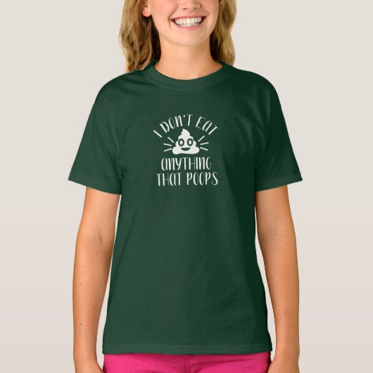 Ik eet niets dat poeps, Vegan Girls T-shirt (Voorkant)