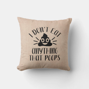 Ik eet niets dat poeps, Vegan Kussen