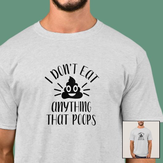 Ik eet niets dat poeps, Vegan Man opeet T-shirt