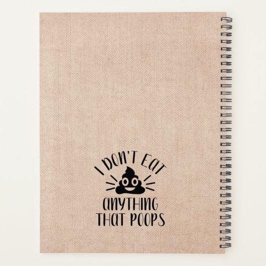 Ik eet niets dat poeps, Vegan Planner (Achterkant)