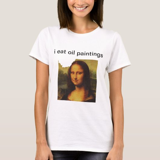 Ik eet olieschilderijen t-shirt (Voorkant)