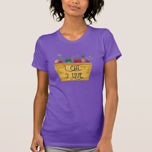 Ik eet om T-Shirt te leven (Voorkant)