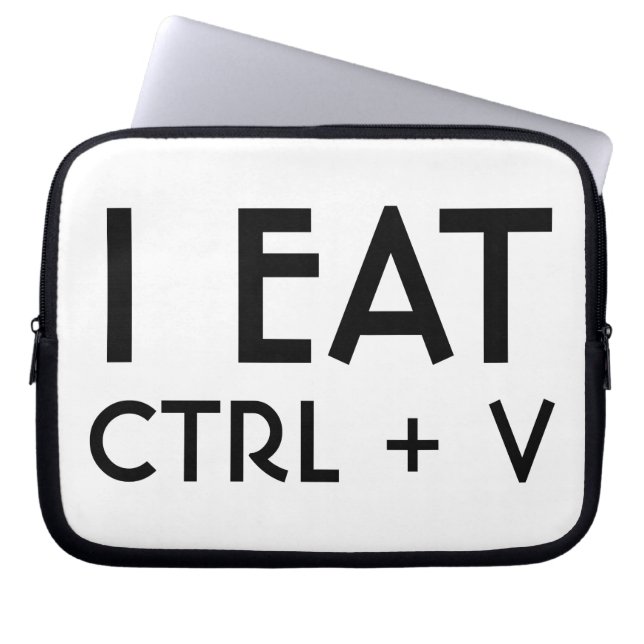 Ik Eet Plaktoets Combinatie Grappige Opmerking Laptop Sleeve (Voorkant)