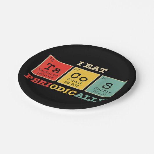 Ik eet regelmatig taco’s papieren bordje (Gekanteld)