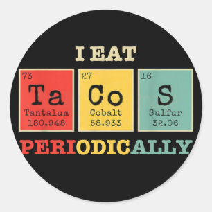 Ik eet regelmatig taco’s ronde sticker