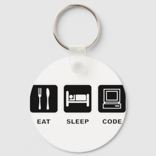 Ik eet, slaap en code sleutelhanger