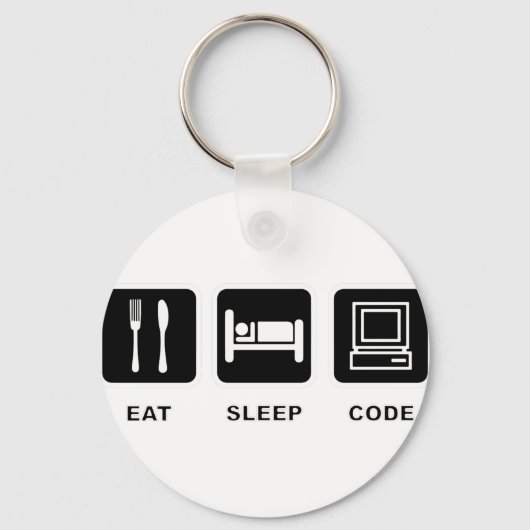 Ik eet, slaap en code sleutelhanger (Voorkant)