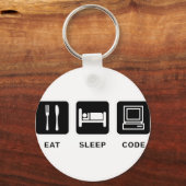 Ik eet, slaap en code sleutelhanger (Voorkant)