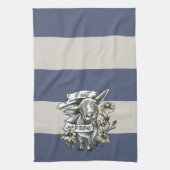 Ik eet Sorrow: Happy Goat and Daisies (strepen) Theedoek (Verticaal)