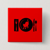 Ik eet ... vierkante button 5,1 cm (Voorkant)