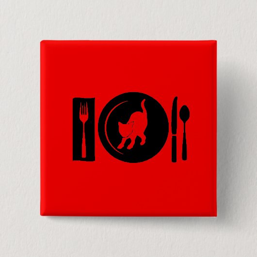 Ik eet ... vierkante button 5,1 cm (Voorkant)
