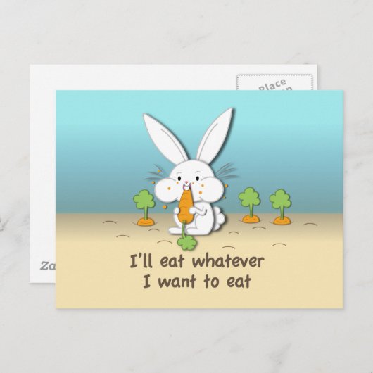 Ik eet wat ik wil eten (aanpasbaar) briefkaart (Voorkant / Achterkant)