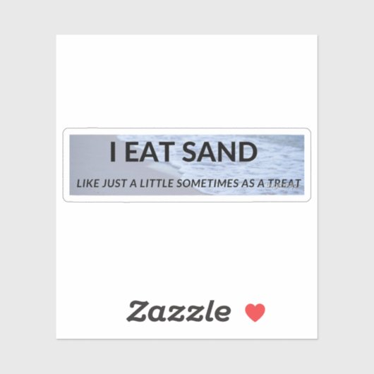 Ik eet zand, grappig, zand, bumper, meme, strand, sticker (Vel)