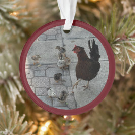 "Ik en alle kippen" Acrylkerstversiering Ornament