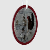 "Ik en alle kippen" Acrylkerstversiering Ornament (voorkant)