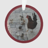 "Ik en alle kippen" Acrylkerstversiering Ornament (voorkant)
