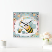 Ik en baby Bee Vierkante Klok (Huis)