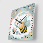 Ik en baby Bee Vierkante Klok (Hoek)