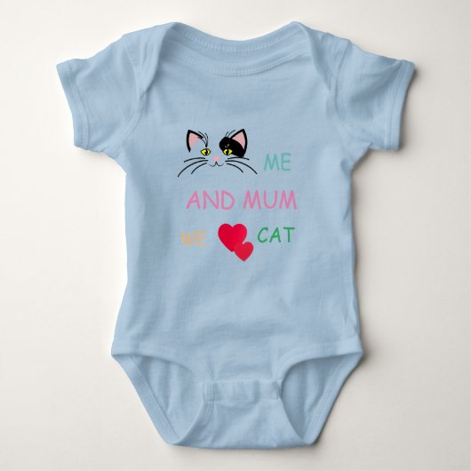 Ik en hou van CAT Baby T-shirt (Voorkant)