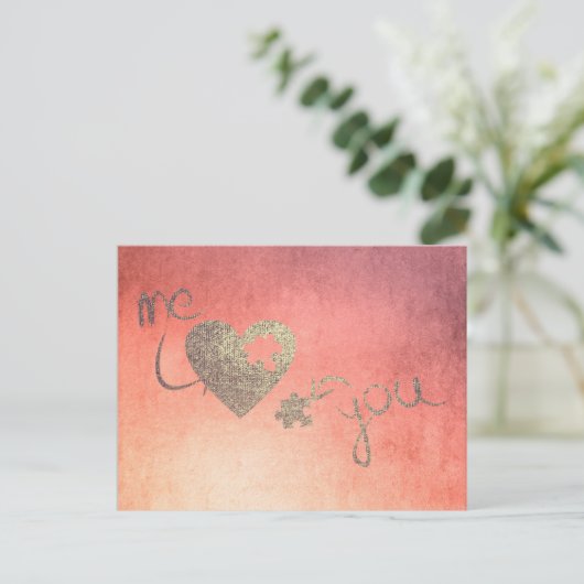 Ik en jij horen Puzles houden van Valentijn Roos G Feestdagenkaart (Staand voorkant)