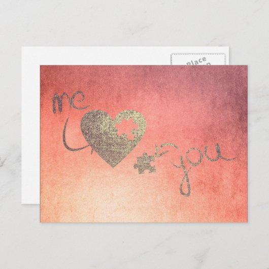 Ik en jij horen Puzles houden van Valentijn Roos G Feestdagenkaart (Voorkant / Achterkant)