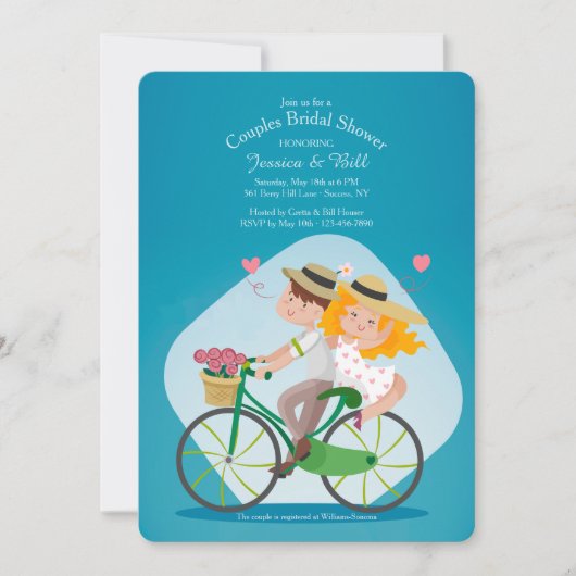 Ik en jij koppelen Bridal Shower Invitation Kaart (Voorkant)