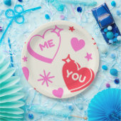 Ik en jij romantische harten papier Bord (Feest)