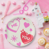 Ik en jij romantische harten papier Bord (Feest)