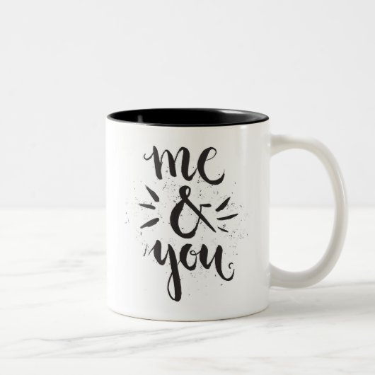 Ik en jij tweekleurige koffiemok (Rechts)