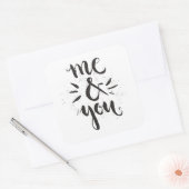 Ik en jij vierkante sticker (Envelop)