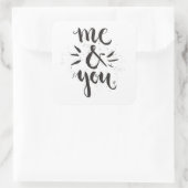 Ik en jij vierkante sticker (Tas)