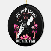 Ik en Karma Vibe ontmoeten me Midnight Gr Keramisch Ornament (Links)