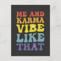 Ik en karma vibren op die grappige groovy vintage 