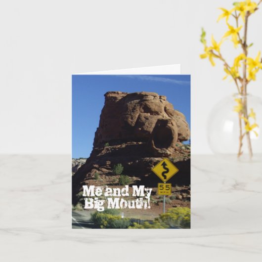 Ik en mijn Big Mouth - Het spijt me! Wenskaart Kaart (Gele Bloem)