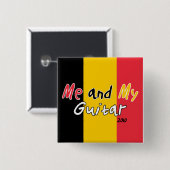 Ik en mijn gitaar vierkante button 5,1 cm (Voorkant /achterkant)
