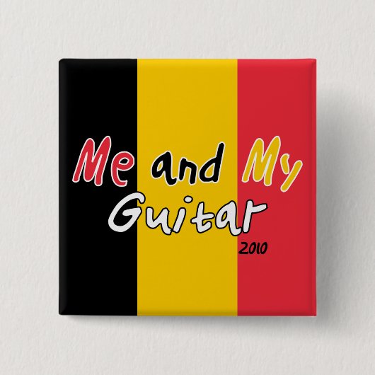 Ik en mijn gitaar vierkante button 5,1 cm (Voorkant)