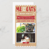 Ik en mijn katten Kerstmis 4x8 Photocard (2 Afbeel Feestdagenkaart (Voorkant / Achterkant)