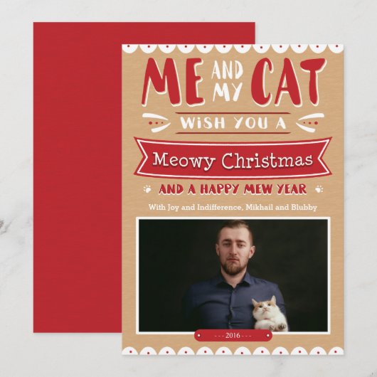 Ik en mijn kerstkaart, kaart voor 5 x 7 jaar (Voorkant / Achterkant)