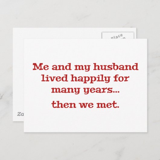 Ik en mijn man hebben jarenlang gelukkig geleefd briefkaart (Voorkant / Achterkant)