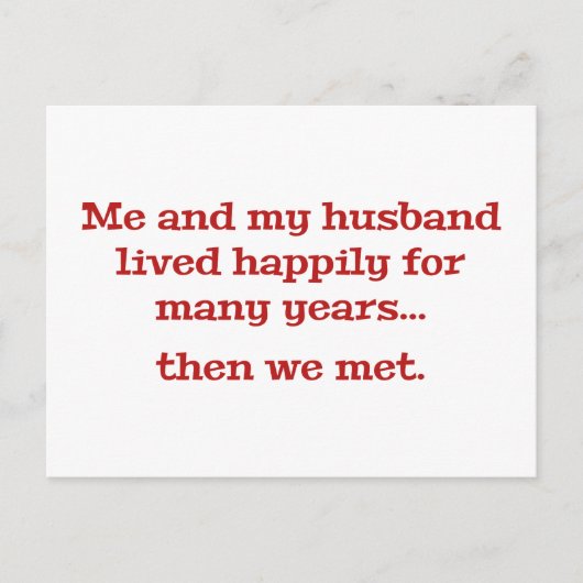 Ik en mijn man hebben jarenlang gelukkig geleefd briefkaart (Voorkant)