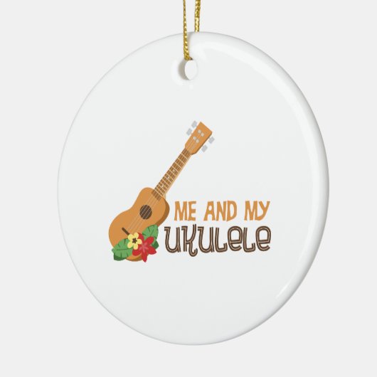 Ik en mijn Ukulele Keramisch Ornament (Links)