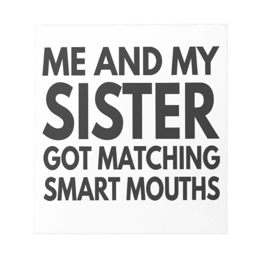 Ik en mijn zuster hebben 'n sms-moeskoek. notitieblok (Voorkant)