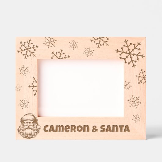 Ik en Santa Claus Snowflake Custom Name Gegraveerde Lijstjes (Voorkant)