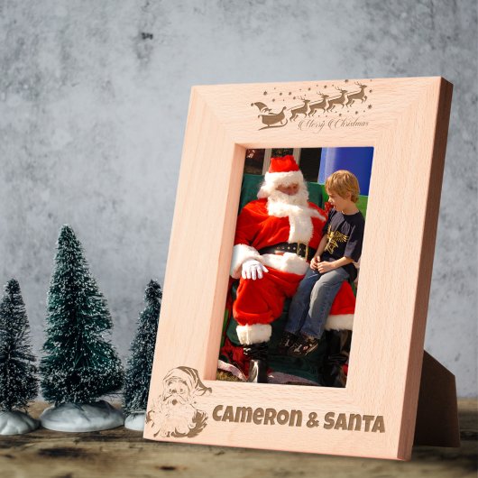 Ik en Santa Custom Naam Santa & Sleigh Gegraveerde Lijstjes