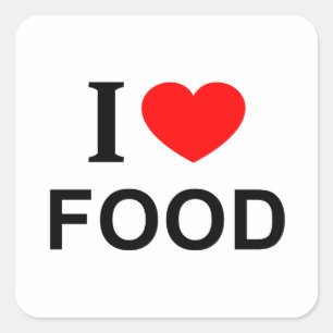 Ik ❤️ Eten Ik hou van eten Ik hou van eten Vierkante Sticker