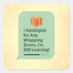Ik excuseer me voor eventuele verpakkingsfouten – vierkante sticker
